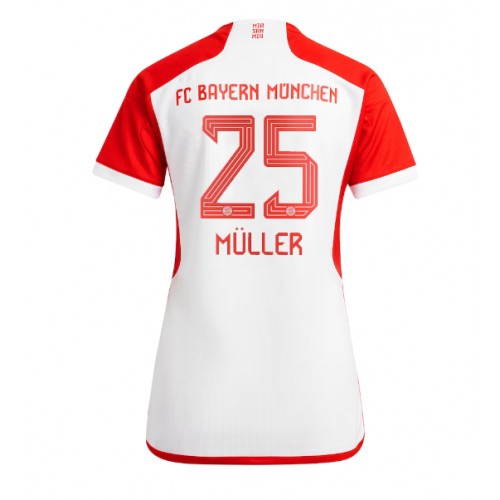 Fotballdrakt Dame Bayern Munich Thomas Muller #25 Hjemmedrakt 2023-24 Kortermet